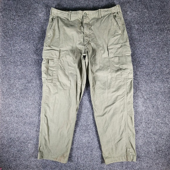 Uniqlo Other - Uniqlo‎ Cargo Pants Men XL 37x30 Army Green Work Utility Military Wide Leg Baggy